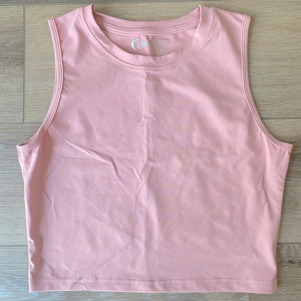 ZYIA Pink Crop Muscle Tank L